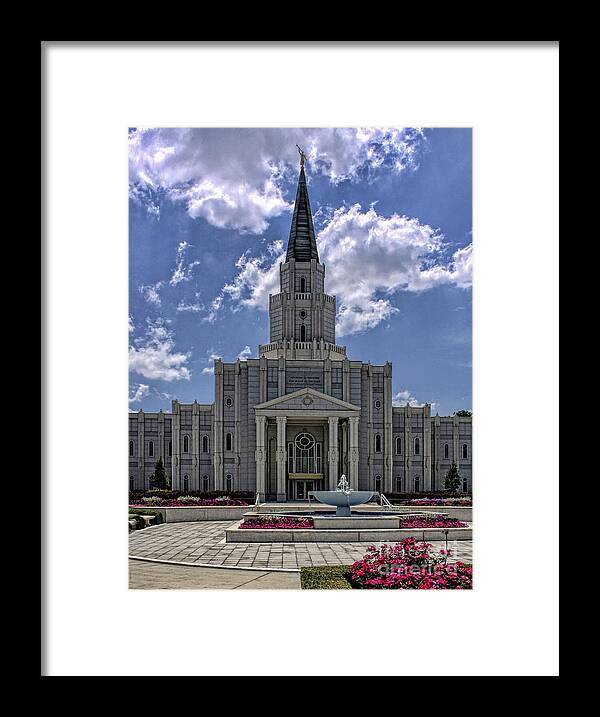 Houston Templs Framed Print featuring the photograph Houston Temple by Richard Lynch