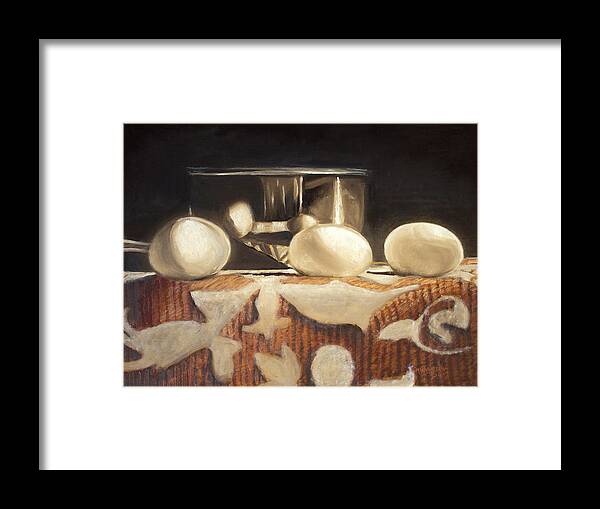 Eggs Framed Print featuring the painting How does eggs for breakfast sound? by Melissa Herrin