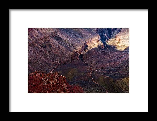 Grand Framed Print featuring the photograph How the Grand Canyon Gets Carved by Ed Gleichman