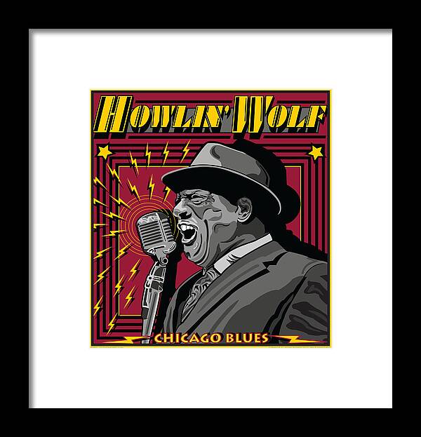 Howlin'wolf Framed Print featuring the digital art Howlin' Wolf Chicago Blues Legend by Larry Butterworth