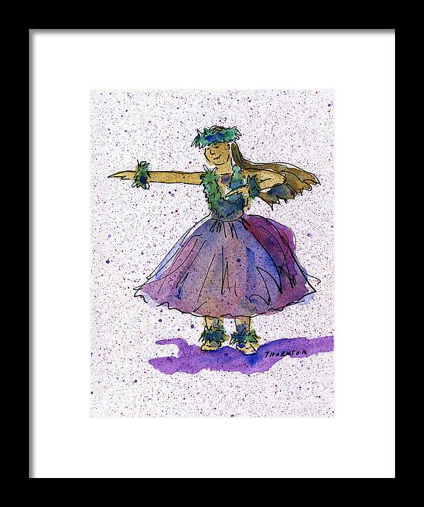 Hula Framed Print featuring the painting Hula Series Olina by Diane Thornton