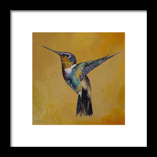 Art Framed Print featuring the painting Hummingbird by Michael Creese