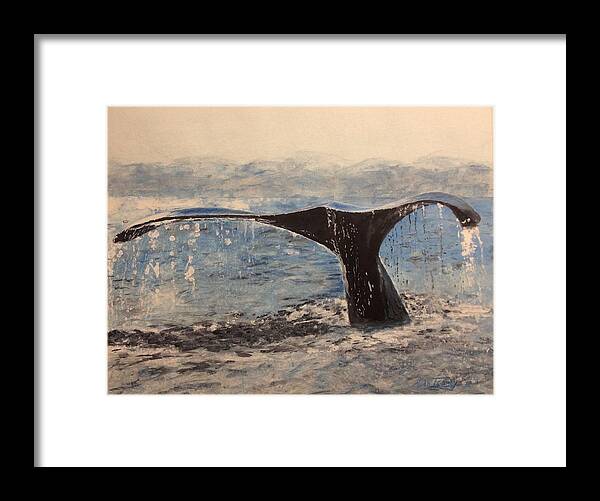 Whale Framed Print featuring the painting Humpback by Stan Tenney