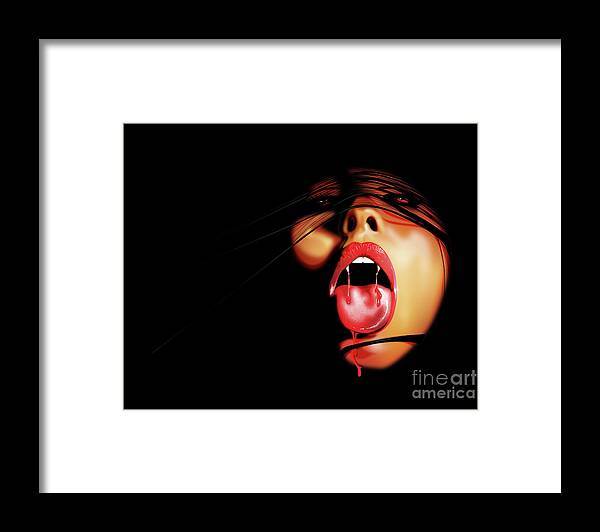 Vampire Framed Print featuring the digital art Hunger for Blood by Brian Gibbs