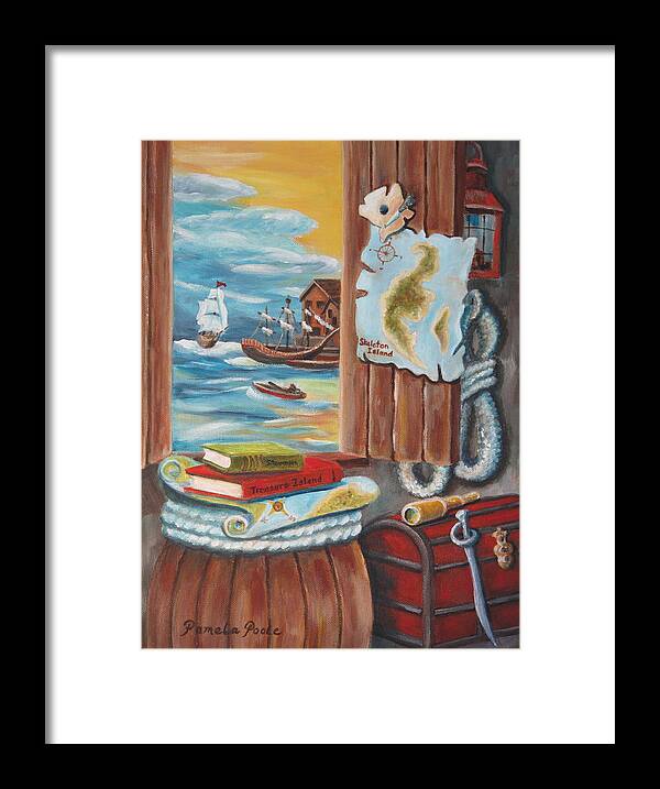 Treasure Framed Print featuring the painting Hunt for Treasure Island by Pamela Poole