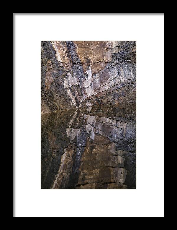 Abstract Framed Print featuring the photograph Hunter Canyon Seep by Deborah Hughes