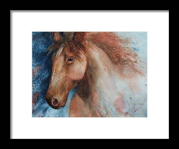 Horse Framed Print featuring the painting Hunter by Ruth Kamenev