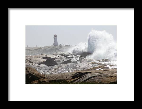 Peggy's Cove Framed Print featuring the photograph Hurricane Irene at Peggy's Cove Nova Scotia Canada by Gary Corbett