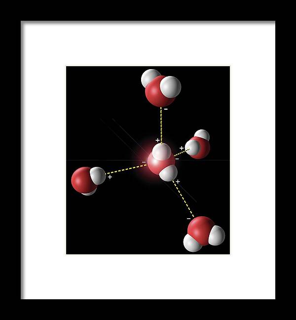 Water Framed Print featuring the photograph Hydrogen Bonding In Water by Carlos Clarivan