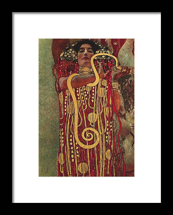 Gustav Klimt Framed Print featuring the painting Hygeia by Gustav Klimt