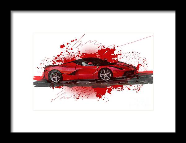 La Ferrari Framed Print featuring the digital art Hyper Car by Roger Lighterness