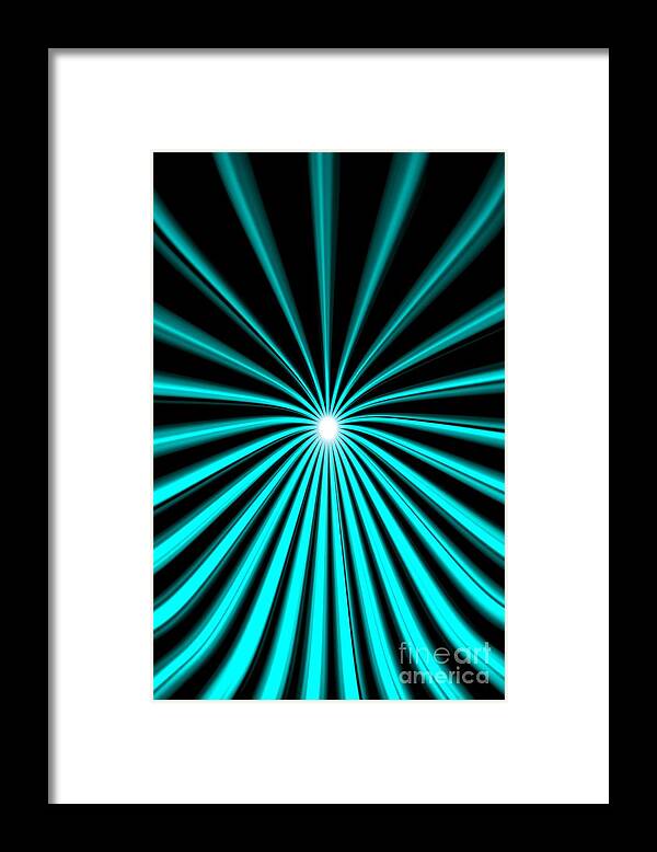 Hyperspace Framed Print featuring the painting Hyperspace Cyan Portrait by Pet Serrano