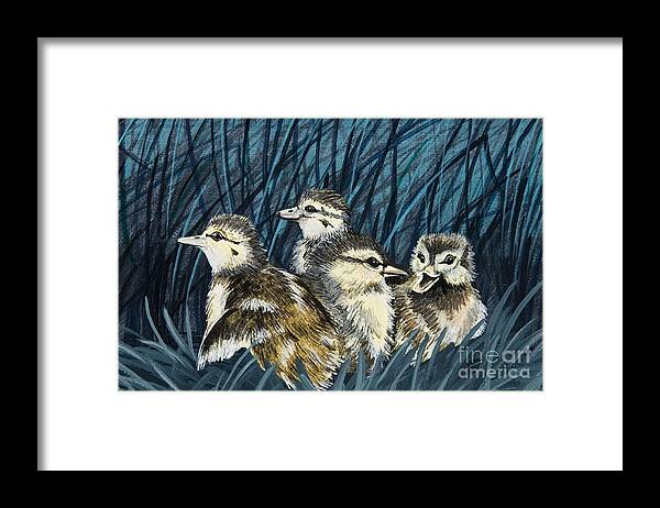 Baby Ducks Framed Print featuring the painting Spring is Right Around the Corner by Jennifer Lake