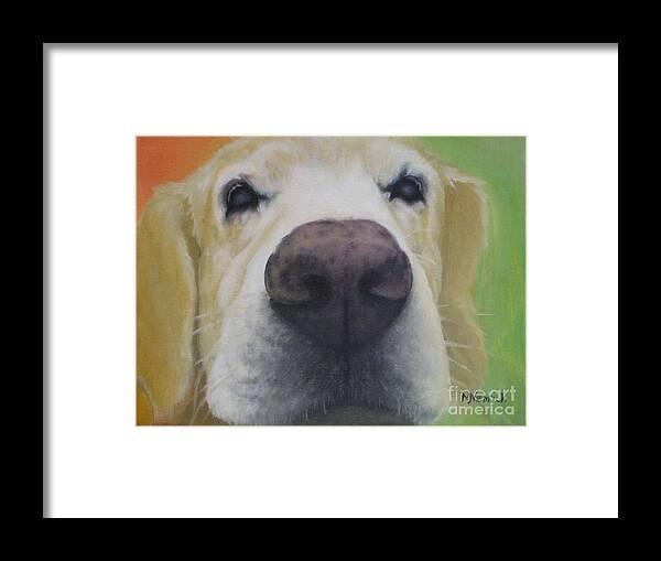 Dog Framed Print featuring the painting I Can See YOU by M J Venrick
