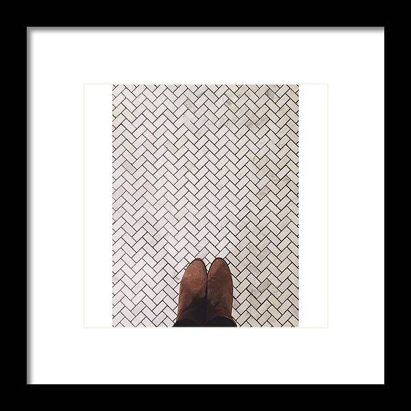 Herringbone Framed Print featuring the photograph I Do Heart The #herringbone Tile I Came by Rachel Morris