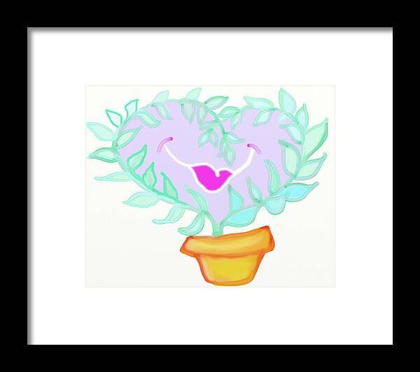 Flower Framed Print featuring the painting I love a flower by Lea S
