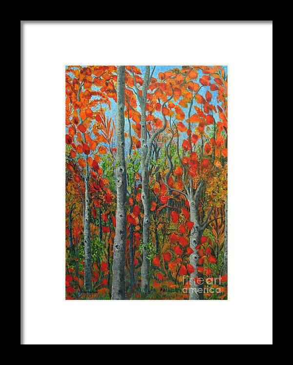 Fall Framed Print featuring the painting I Love Fall by Holly Carmichael