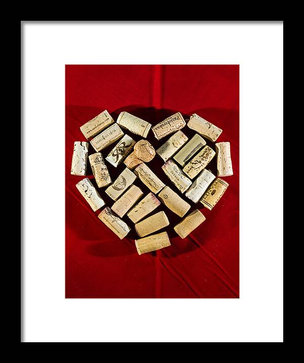 Red Framed Print featuring the photograph I Love Red Wine - Vertical by Photographic Arts And Design Studio