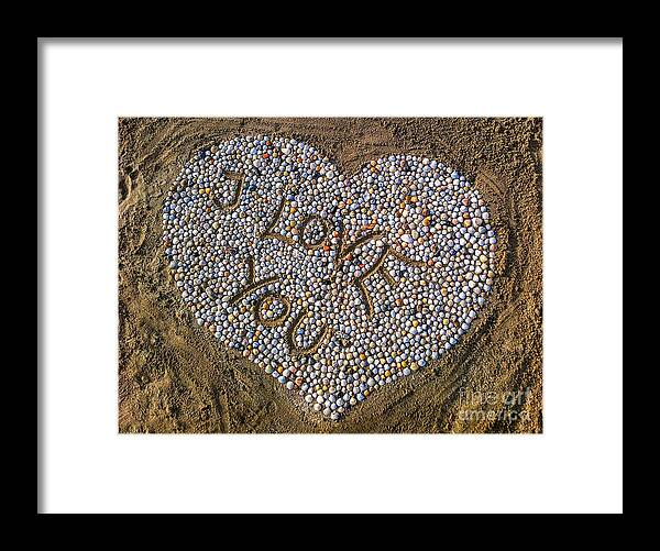 Beach Framed Print featuring the photograph I love you by Hannes Cmarits