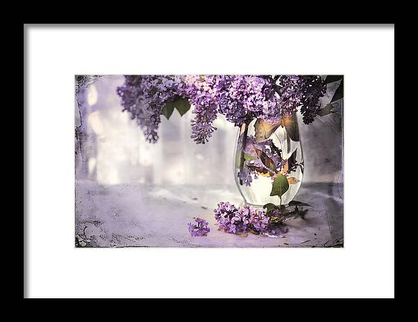 Lilacs Framed Print featuring the photograph I Picked A Bouquet Of Lilacs Today by Theresa Tahara