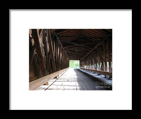 Covered Bridge Framed Print featuring the photograph I See The Light by Michael Krek