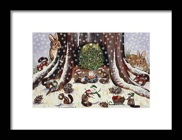 Chipmunks Framed Print featuring the painting I Wish We Were Invited by Jennifer Lake