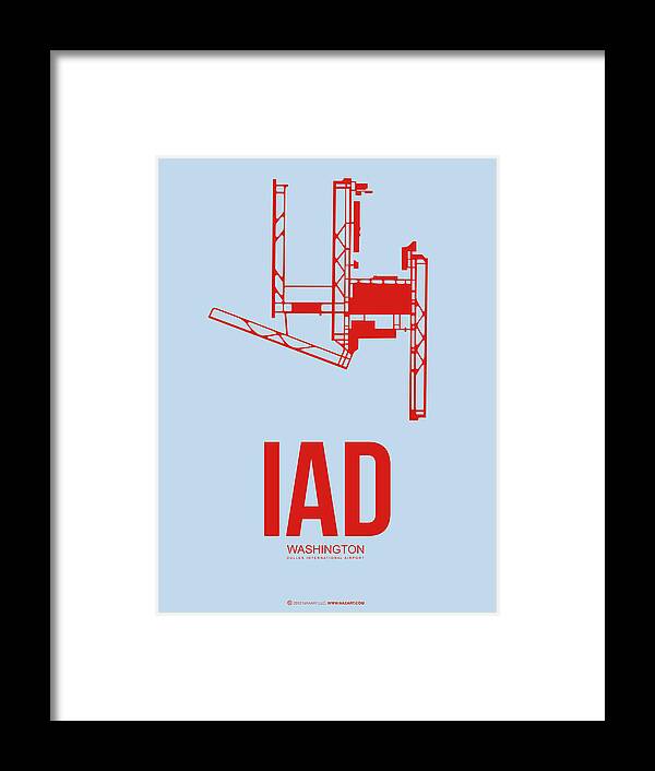 Washington D.c. Framed Print featuring the digital art IAD Washington Airport Poster 2 by Naxart Studio