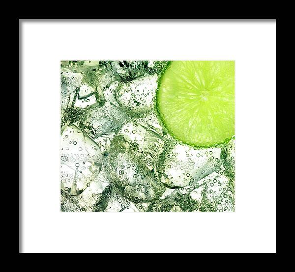 White Background Framed Print featuring the photograph Ice And Lime by Anthony Bradshaw