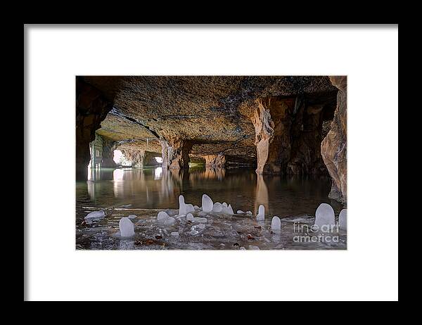 Widow Jane Mine Framed Print featuring the photograph Ice Cave by Rick Kuperberg Sr