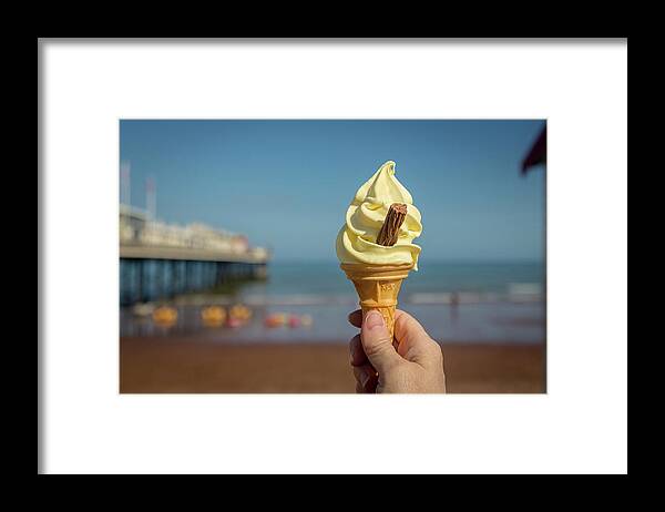 Outdoors Framed Print featuring the photograph Ice Cream At The Seaside by Roland Bogush