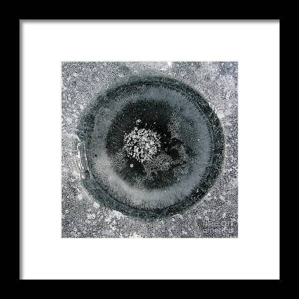 Ice Framed Print featuring the photograph Ice fishing hole 9 by Steven Ralser