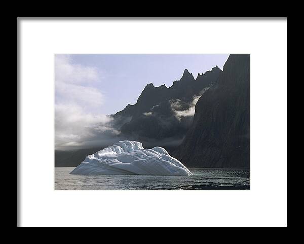 Feb0514 Framed Print featuring the photograph Ice Floe In Southern Greenland Fjord by Tui De Roy