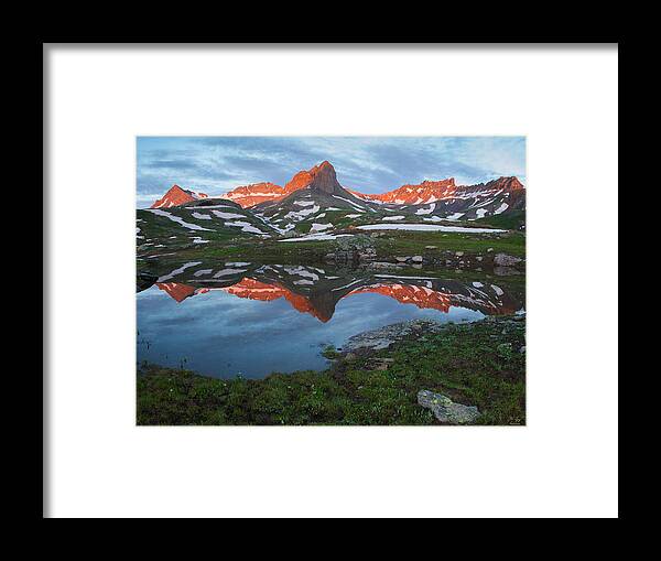 Rocky Framed Print featuring the photograph Ice Lakes Alpenglow by Aaron Spong