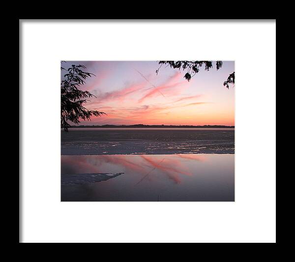 Elk Lake Framed Print featuring the photograph Ice out on Elk Lake by Dean Ginther