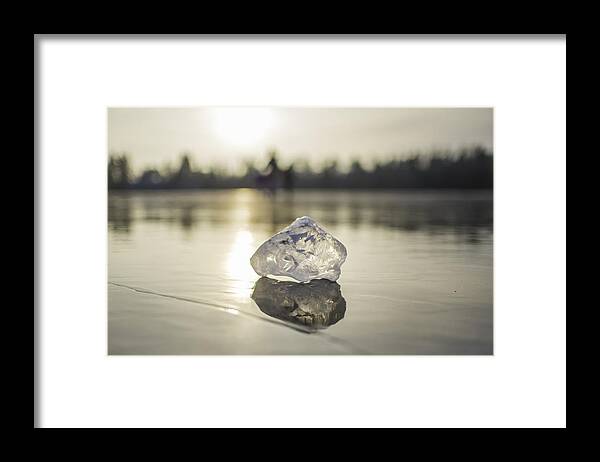 Alex Blondeau Framed Print featuring the photograph Ice Puck on Little Rock Lake by Alex Blondeau