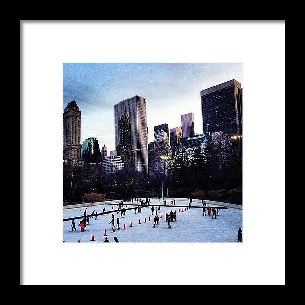 Skating Framed Print featuring the photograph Ice Skating In Central Park #nyc by Susan OToole