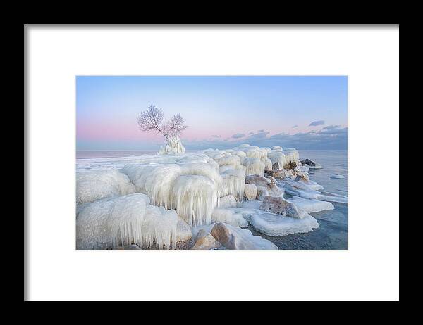 Ice Framed Print featuring the photograph Ice Wonderland by Larry Deng