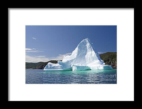 Iceberg Framed Print featuring the photograph Iceberg Newfoundland Canada by Liz Leyden