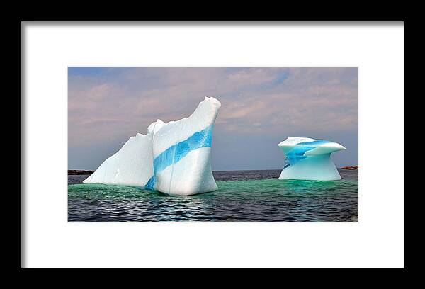 Iceberg Off The Coast Of Newfoundland Framed Print featuring the photograph Iceberg off the Coast of Newfoundland by Lisa Phillips