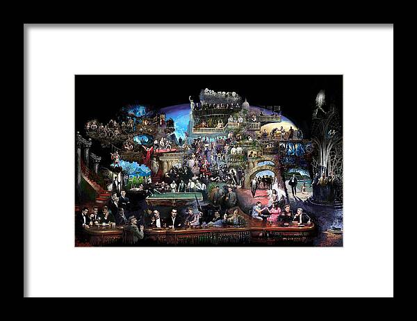 Icones Of History And Entertainment Framed Print featuring the mixed media Icons Of History And Entertainment by Ylli Haruni