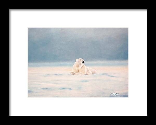 Ice Framed Print featuring the painting Icy fields by Jean Yves Crispo