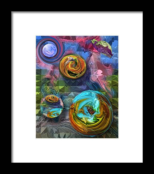 Abstract Framed Print featuring the digital art Ideas are like Pearls by Mary Almond