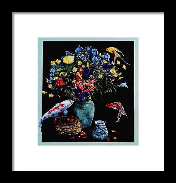 Flowers Framed Print featuring the painting If All Fish Could Fly by Charles Munn