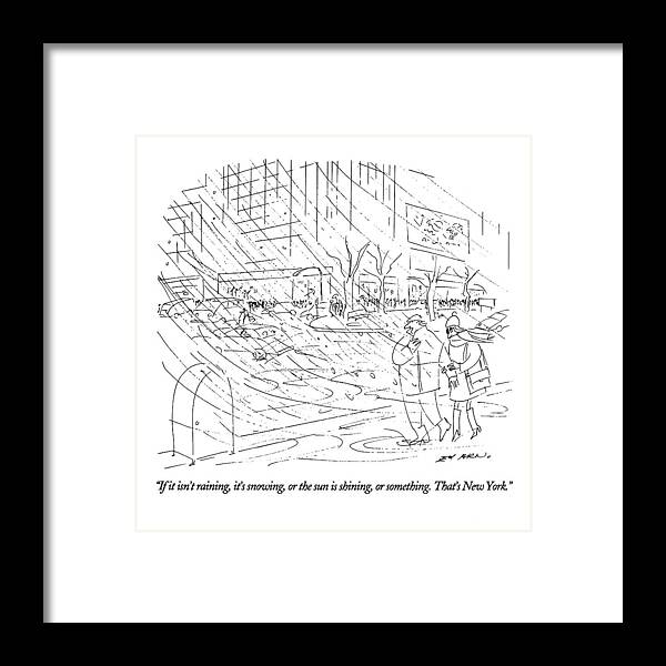 
Urban Framed Print featuring the drawing If It Isn't Raining by Ed Arno