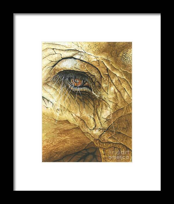 Elephant Framed Print featuring the painting If You Could See What I've Seen... by Barbara Jewell