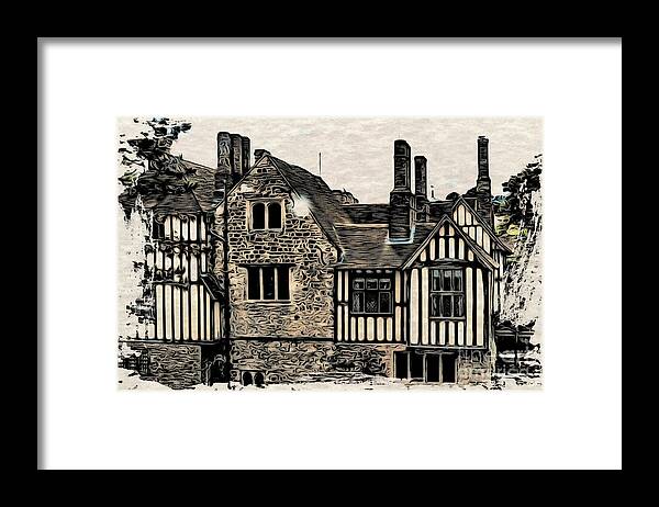 Buildings Framed Print featuring the digital art Ightham Mote by Paul Stevens