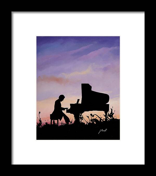 Musical Intruments Framed Print featuring the painting Il Pianista by Guido Borelli