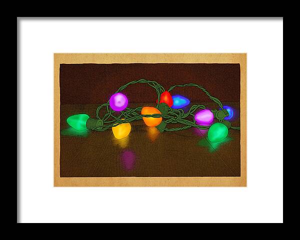 Lights Christmas Holiday Colors Framed Print featuring the drawing Illumination by Meg Shearer