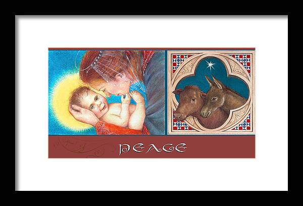 Madonna & Child Framed Print featuring the painting Illustrated Madonna And Child by Judith Cheng
