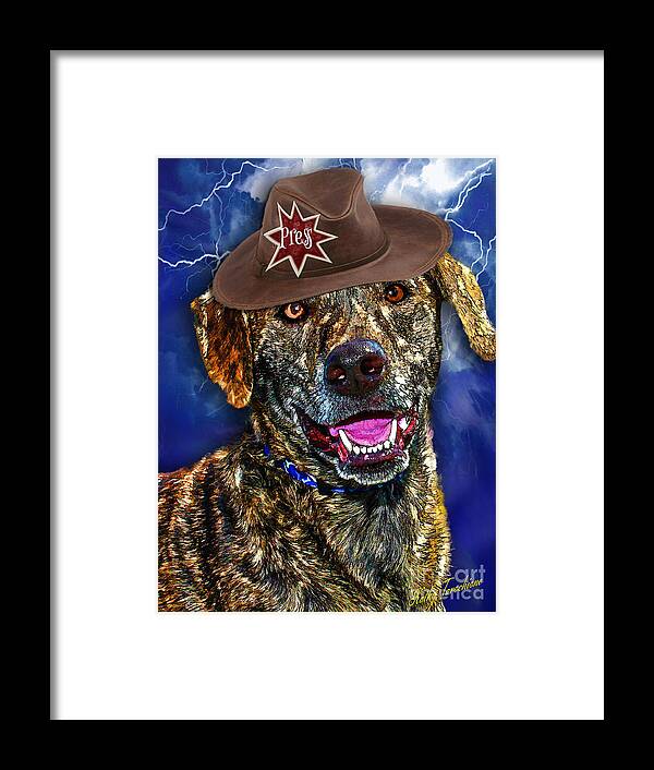 Canine Community Reporter Framed Print featuring the digital art I'm A Canine Community Reporter by Kathy Tarochione